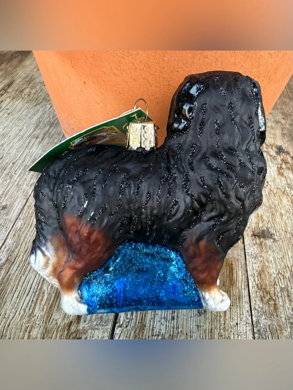 Old World Hand Blown Glass Christmas Ornament Bernese Mountain Dog